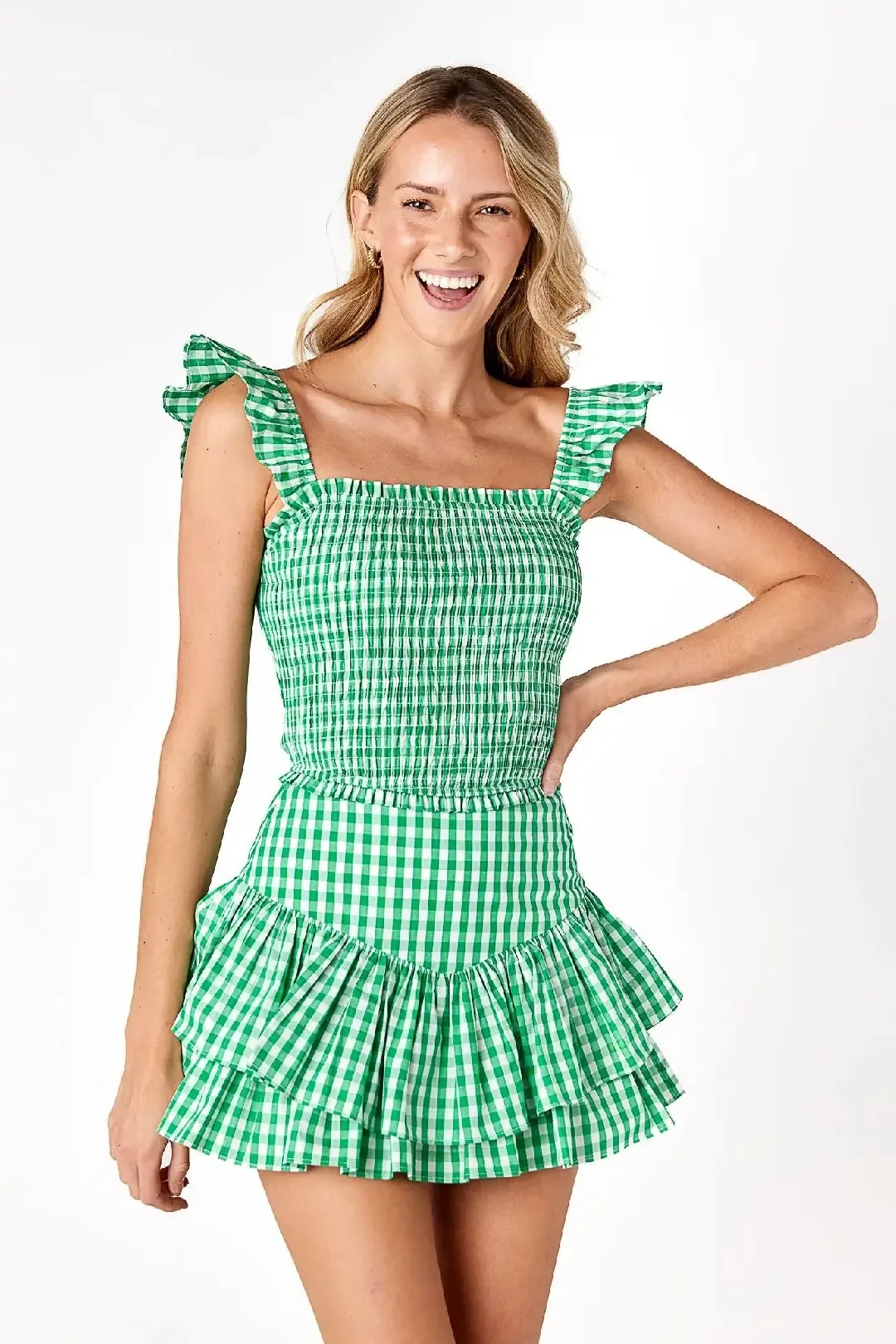 Blusa a cuadros verde